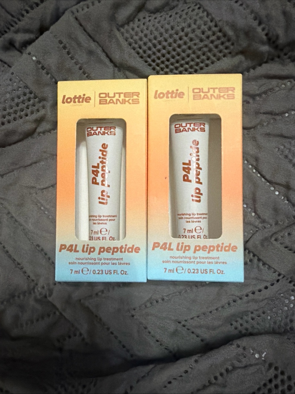 (2)Lottie London X Outer Banks P4L Lip Peptide  Treatment, Caramel Glaze 0.23 oz